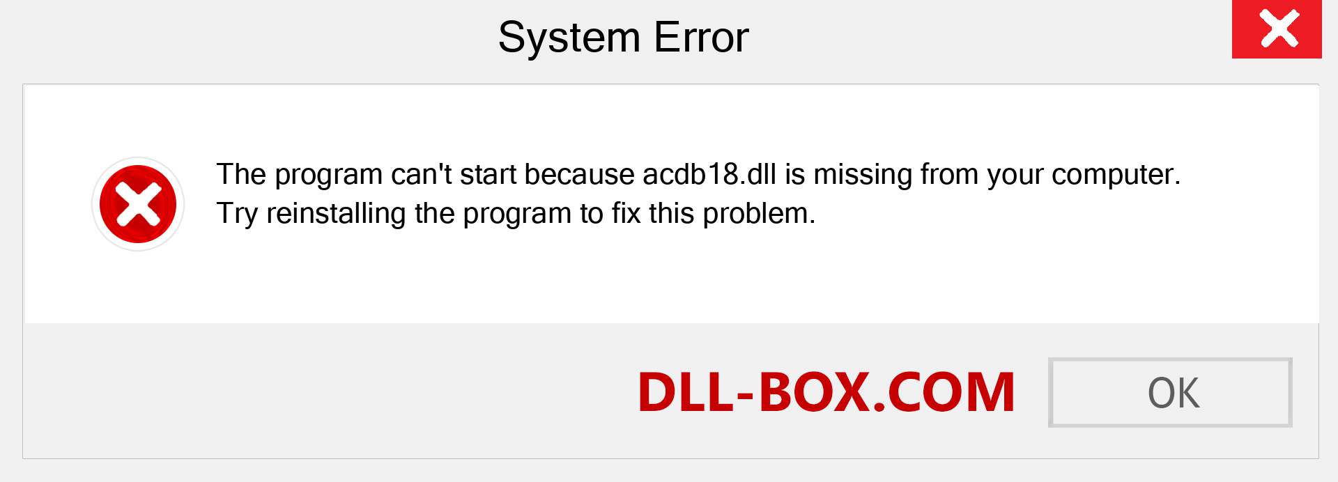  acdb18.dll file is missing?. Download for Windows 7, 8, 10 - Fix  acdb18 dll Missing Error on Windows, photos, images